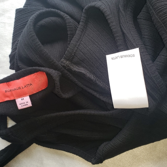 ECKHAUS LATTA Slash Asymmetric Cotton Tank Dress Sz M - Picture 9 of 14